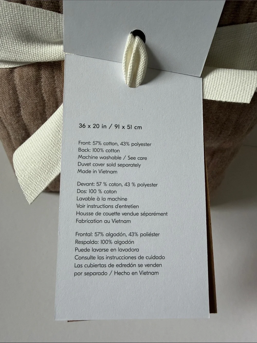 West Elm Taupe Brown Cotton Pillow Shams - Set of 2 king size new